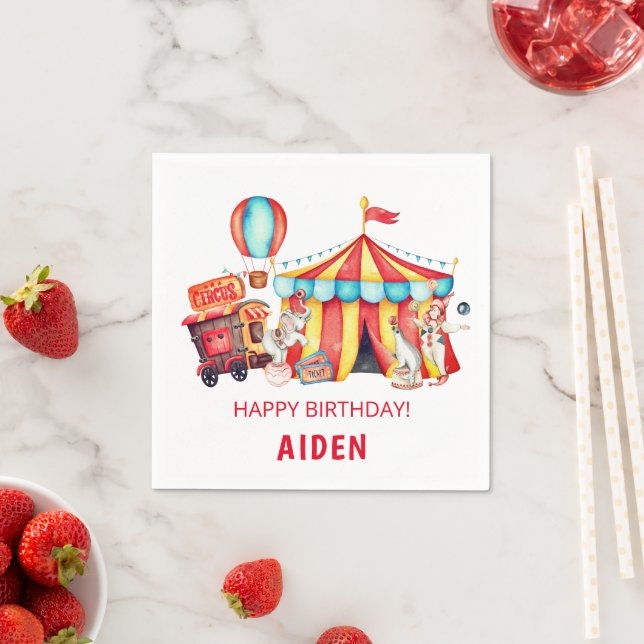 Cirkus Cirkus Stor Tält Födelsedag Pappersservett (Insitu)