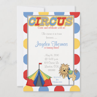 cirkus, cirkusfirande på födelsedagen inbjudningar