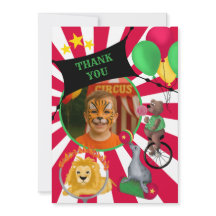Cirkus Djur Barn Platt Tack Kort