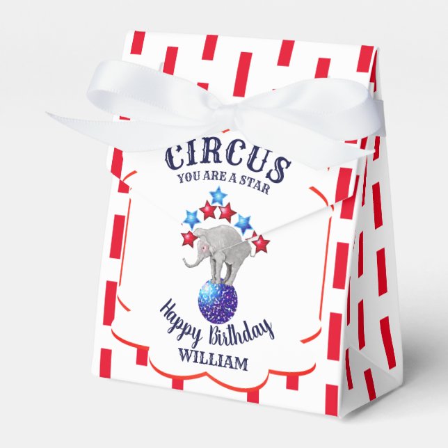 Cirkus Elefant Födelsedag Presentaskar (Framsidan Sidan)