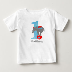 Cirkus Elefant Första Födelsedags T-shirt Personli