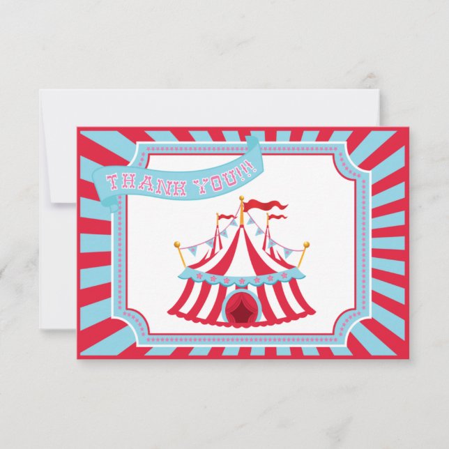 Cirkus eller karnevaltält - tackkort tack kort (Framsida)