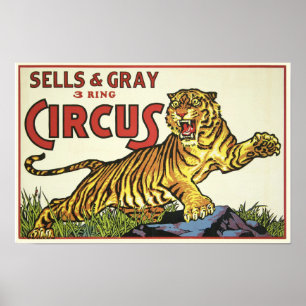 Cirkus för 3 ring - circa 1930 poster
