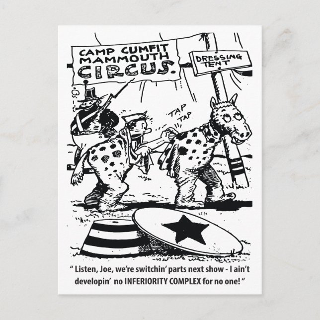 Cirkus Humor, Ingen Mindervärdeskomplex, Rolig Vykort (Framsida)