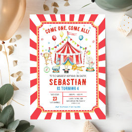 Cirkus Karneval Födelsedagsinbjudan Inbjudningar