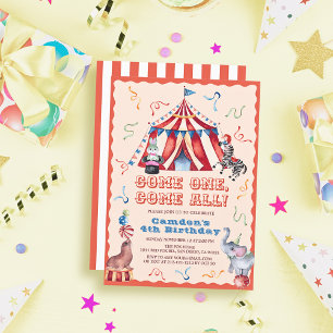 Cirkus Karneval Tält Djur Barnkalas Inbjudningar