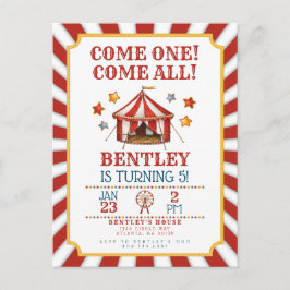 Cirkus Karnevalen Födelsedagsinbjudan Vykort