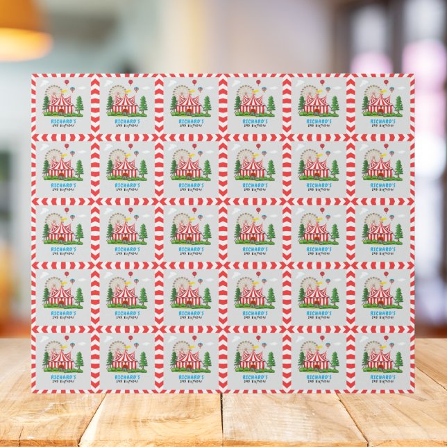 Cirkus Karnevalstema Födelsedagsfest Presentpapper (Skapare uppladdad)