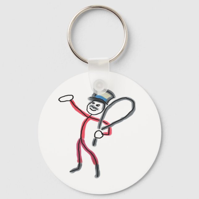 Cirkus Ringmaster Stickman Nyckelring (Framsida)