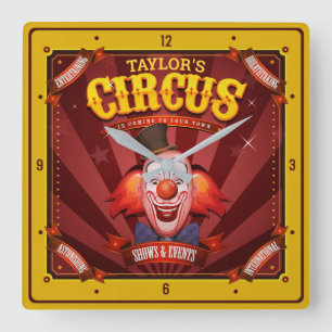 Cirkus show av stor, populär anpassningsbar Carniv Fyrkantig Klocka