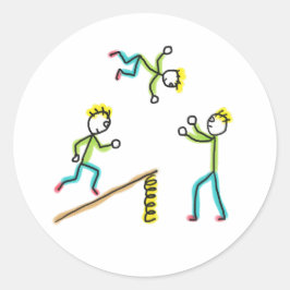 Cirkus Stickmen Akrobater Runt Klistermärke