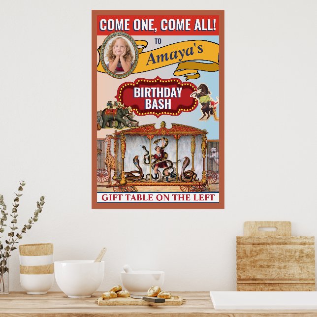 Cirkus tema skumskylt välkomstskylt poster (Kök)