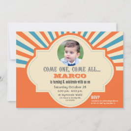 Cirkus Thors| Foto för Anpassningsbar| Födelsedag Inbjudningar