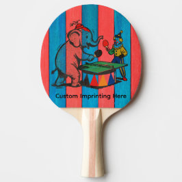 Cirkus, Träfärger, Clown och Elefant, Anpassad  Pingisracket