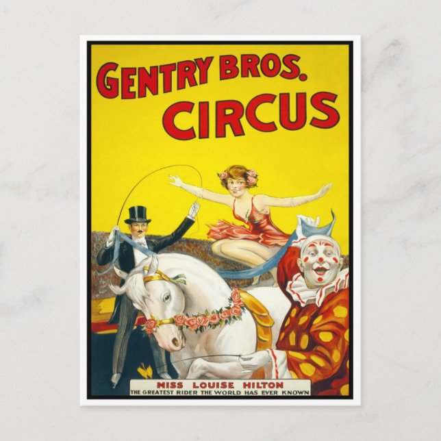 Cirkus trickryttare, 1920 vykort (Framsida)