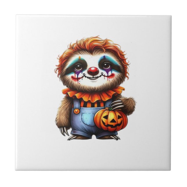 Cirkus-trögis Halloween-stor T-shirt Kakelplatta (Framsidan)