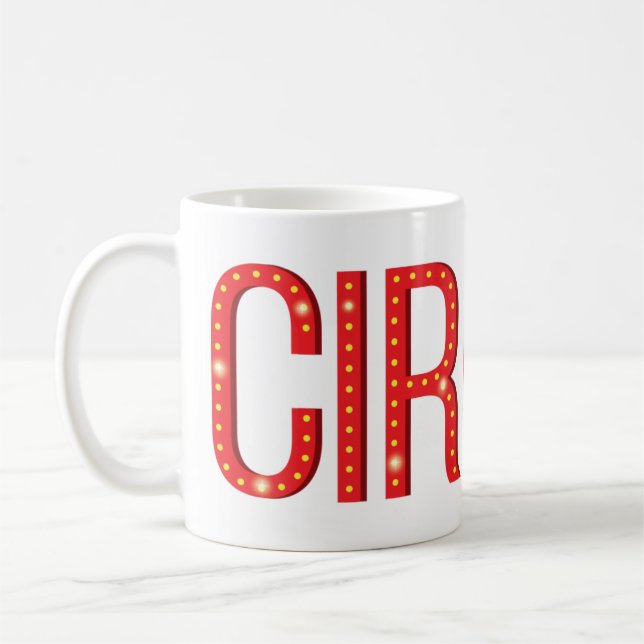 Cirkus Typografi Karnevalsbokstäver Personlig Kaffemugg (Vänster)