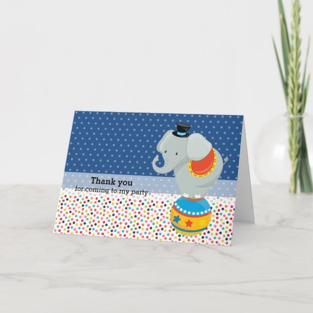 Cirkus * välj bakgrundsfärg tack kort (Framsida)