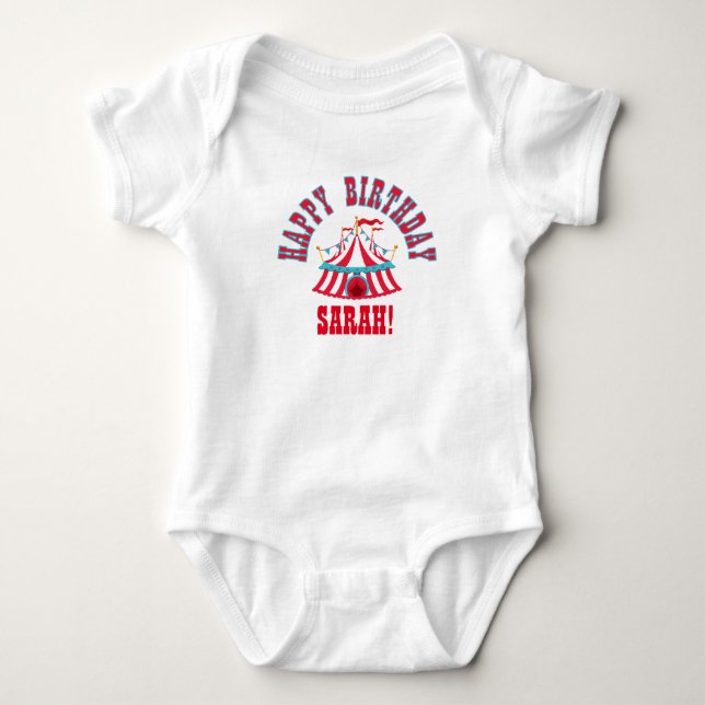 Cirkusbabyskjorta med anpassningsbarnamn tee shirt (Framsida)