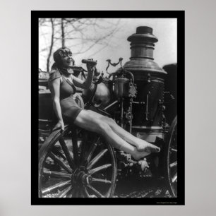 Cirkusdamsitta på en avfyramotor 1924 poster