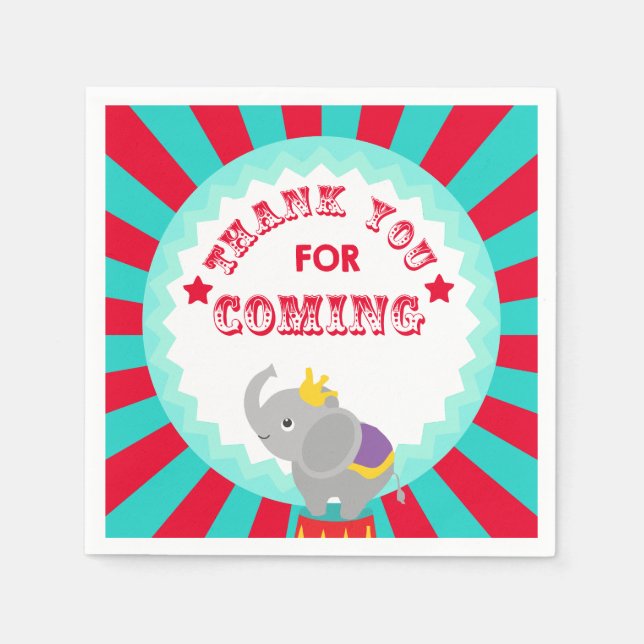 cirkuselefant pappersservett (Framsidan)