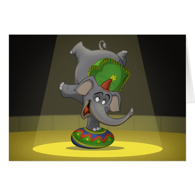 Cirkuselefantkort Hälsningskort (Framsidan Horizontal)
