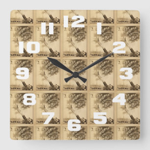 Cirkusen för vintage för människakanonboll agerar fyrkantig klocka