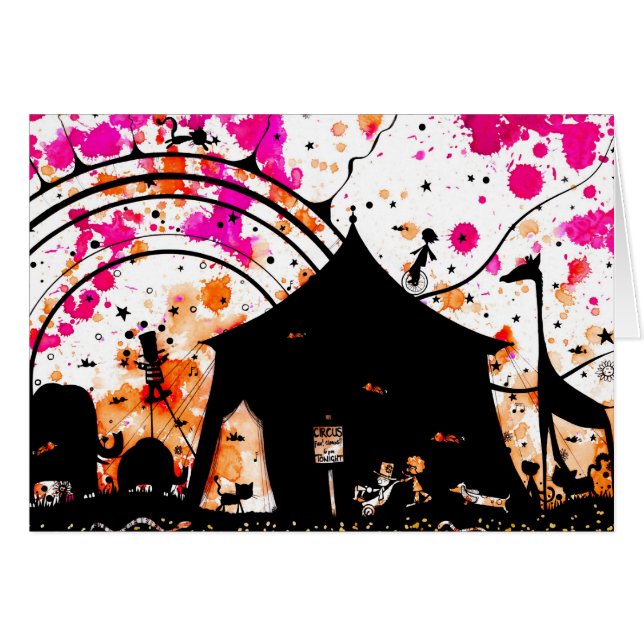 cirkusen kom till townen hälsningskort (Framsidan Horizontal)