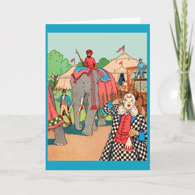 Cirkusen kommer till stan kort (Framsida)