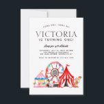 Cirkusfest med låg budget Födelsedagsfirande för b Anteckningskort<br><div class="desc">Cirkuskarnevalfestival med modern budget Födelsedagsinbjudan för barn</div>