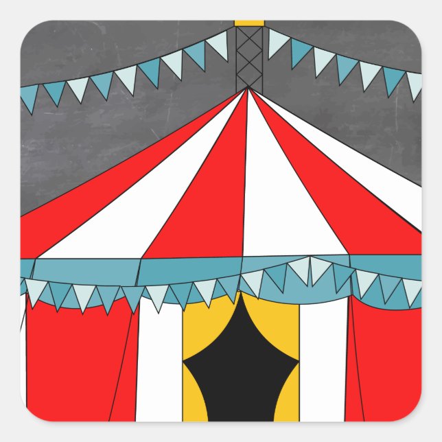 Cirkusfestpresenter Fyrkantigt Klistermärke (Framsida)