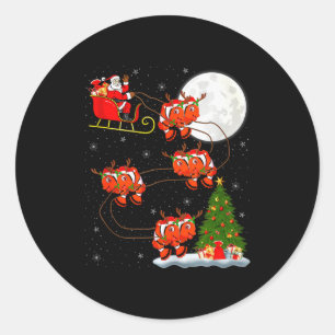 Cirkusfisk Jul Tomte Sleigh Flug Funny Magisk Jul Runt Klistermärke