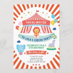 Cirkusinbjudan, Carnival party Inbjudningar