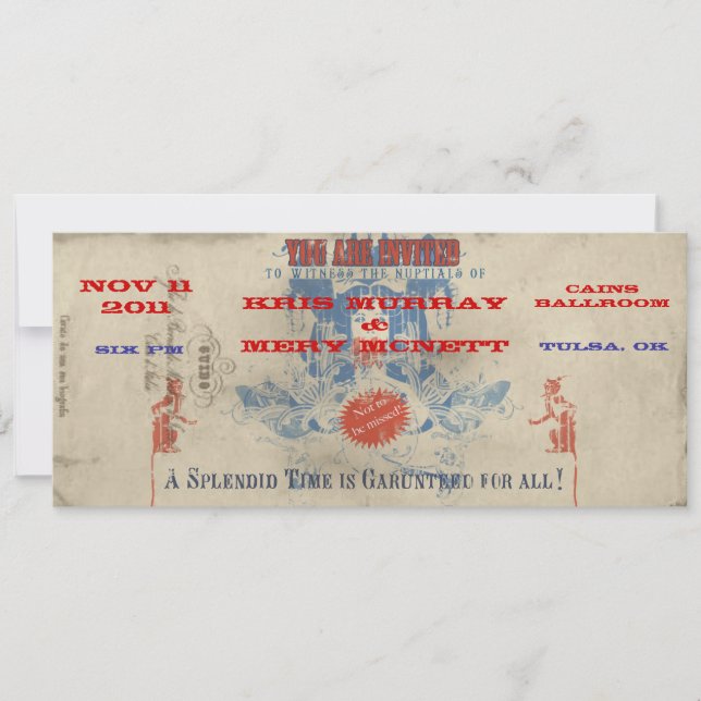 Cirkusinbjudan i vintage-stil inbjudningar (Framsida)