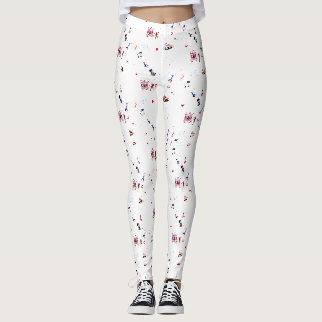 cirkusinspirerad karneval stor tältmarknad leggings (Framsida)