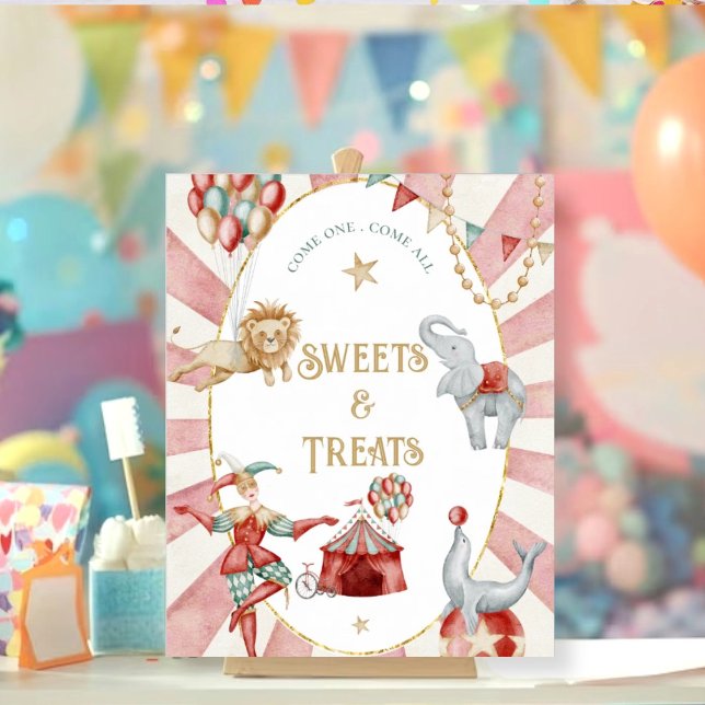 Cirkuskarneval Baby Shower Godis och Gods Skylt (Skapare uppladdad)