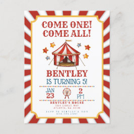 Cirkuskarnevalens Födelsedagsinbjudan Vykort