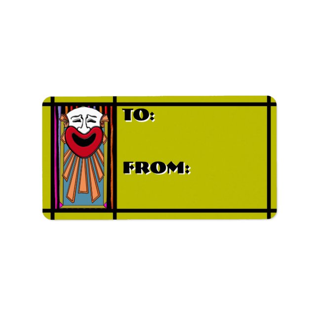 Cirkuskonst - Lycklig Clown (to-from-Märkre) Adressetikett (Framsidan)