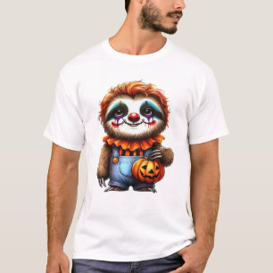 Cirkuslatmask Halloween-stor T-shirt