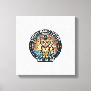 Cirkusmagisk Poster Katt Söt Kisse Design - Cirkus Canvastryck