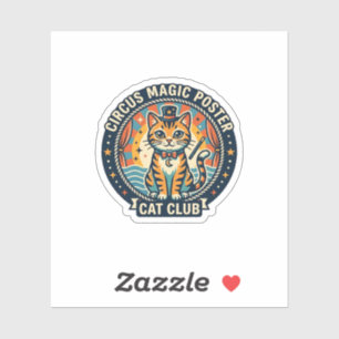 Cirkusmagisk Poster Katt Söt Kisse Design - Cirkus Klistermärken