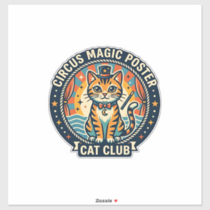 Cirkusmagisk Poster Katt Söt Kisse Design - Cirkus Klistermärken