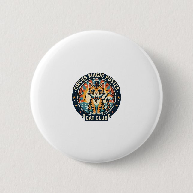 Cirkusmagisk Poster Katt Söt Kisse Design - Cirkus Knapp (Framsida)