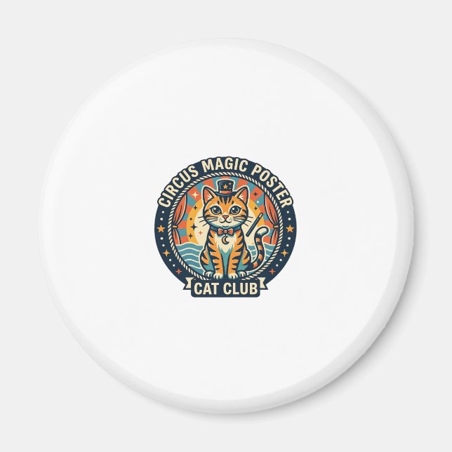 Cirkusmagisk Poster Katt Söt Kisse Design - Cirkus Magnet (Framsidan)