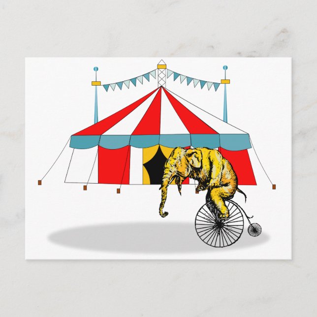 Cirkusminnen Till Minne av Cirkus Elefanter Vykort (Framsida)