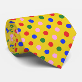 Cirkuspartajts_clown gul med färgglada prickar xs slips
