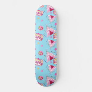 Cirkustält boll gula stjärnor vintage underhållnin mini skateboard bräda 18,5 cm