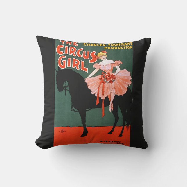Cirkusunderhållning vintage retro klassiker kudde (Framsida)