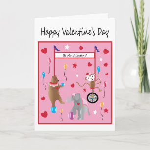Cirkusvalentin Wish för dag för barn Helgkort