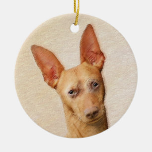 Cirneco dell'Etna Painting - Cute Original Hund Ar Julgransprydnad Keramik